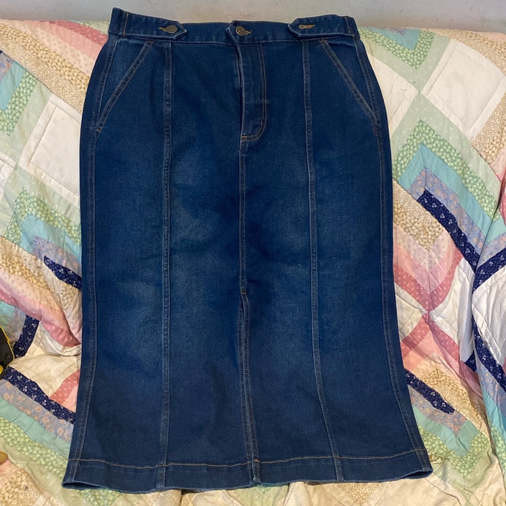 Chaps Jean Women's Girls Size 10 Maxi Long Denim Skirt